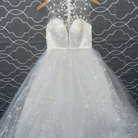 Sparkly Tulle Wedding Boho Ball Gown - Picture 2 of 7